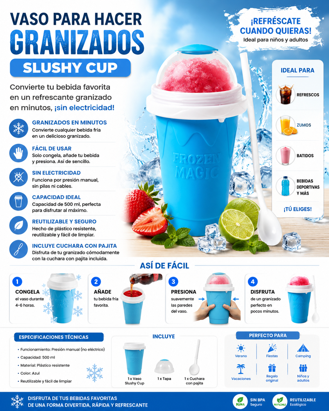 Vaso para hacer granizados - Vaso para granizados