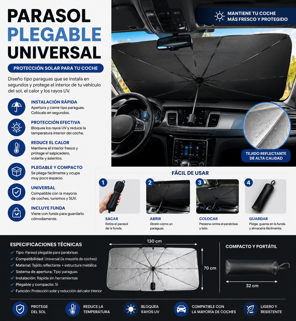 Parasol Plegable Universal