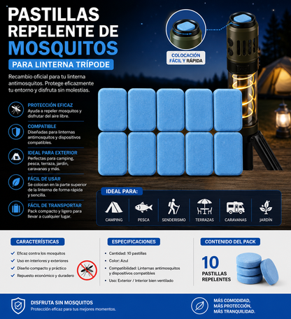 Mosquito Repellent Tablets for Tripod Lantern (10-pack)