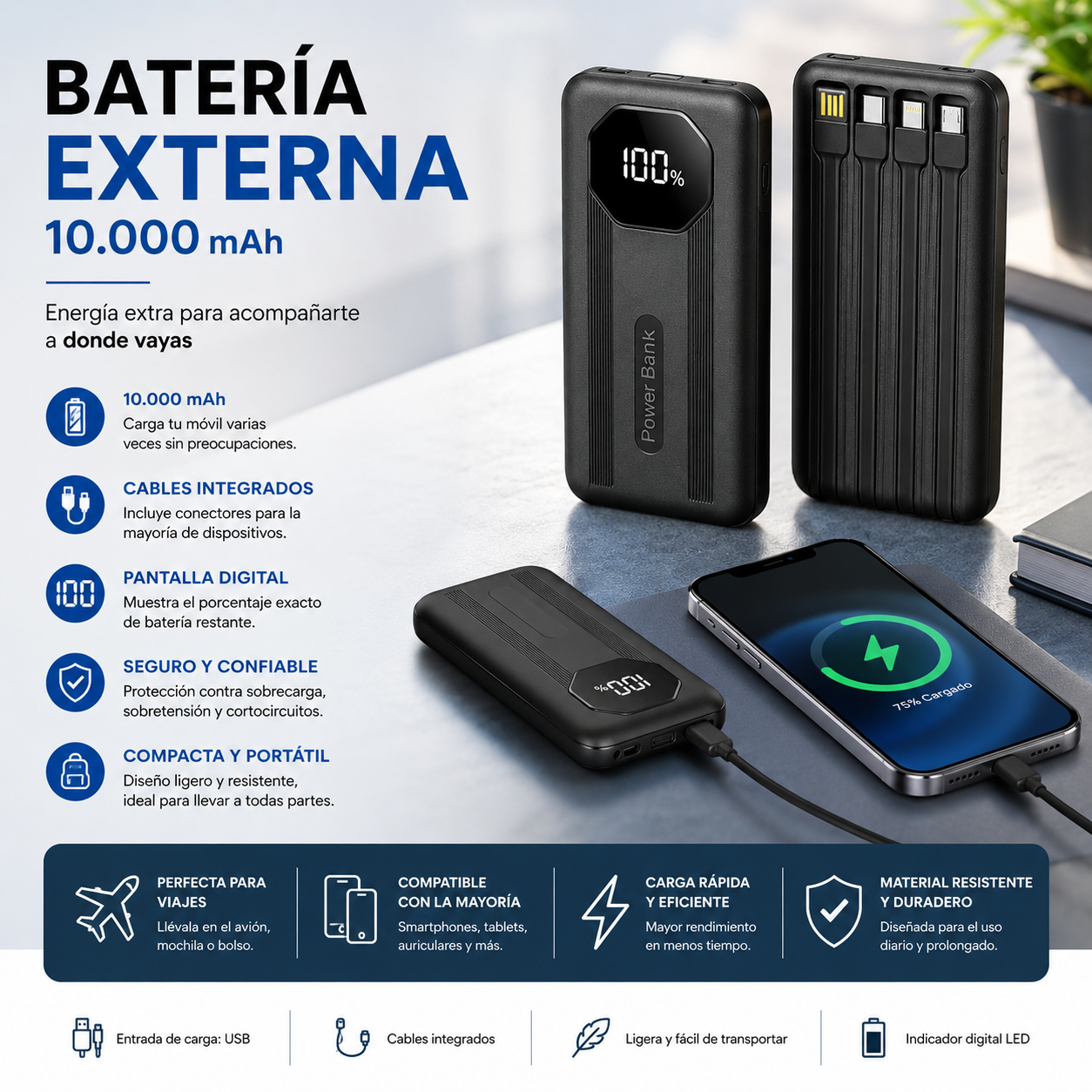 Portable battery 10,000 mAh