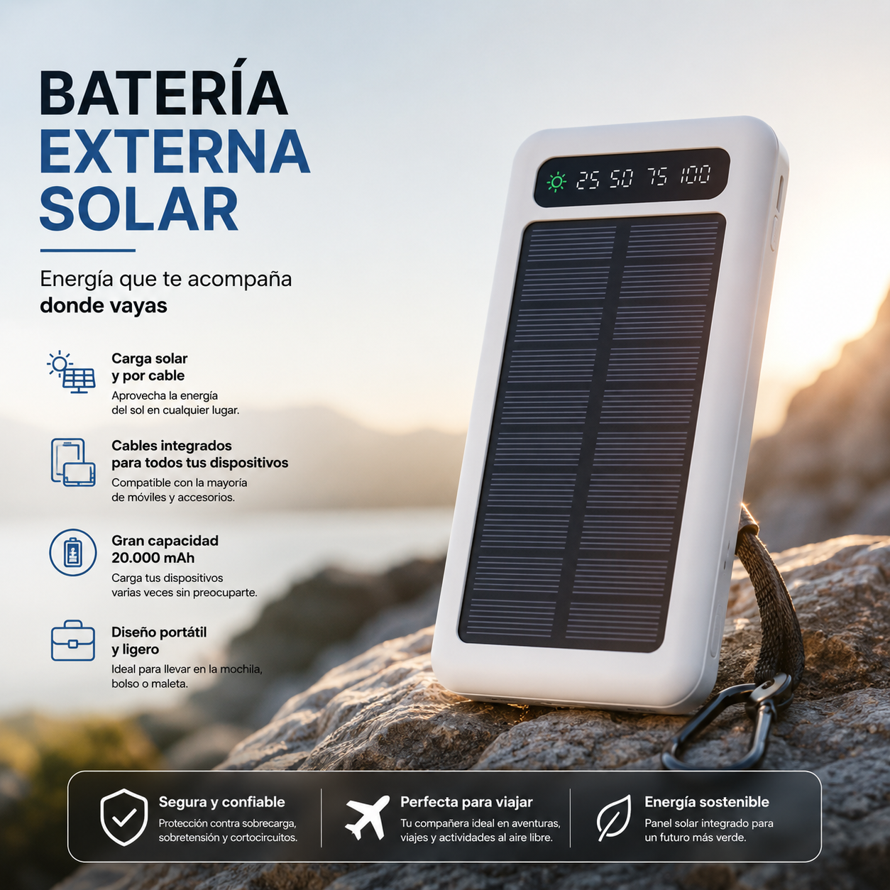 Batería externa solar